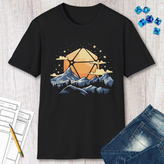 D20 Paisaje del Sol Azul Naranja
