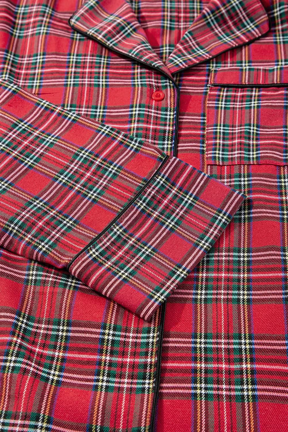 Pants Love Salve Red Plaid Lounge Set Women's Plus Size Pajama Set Comfy & Stylish