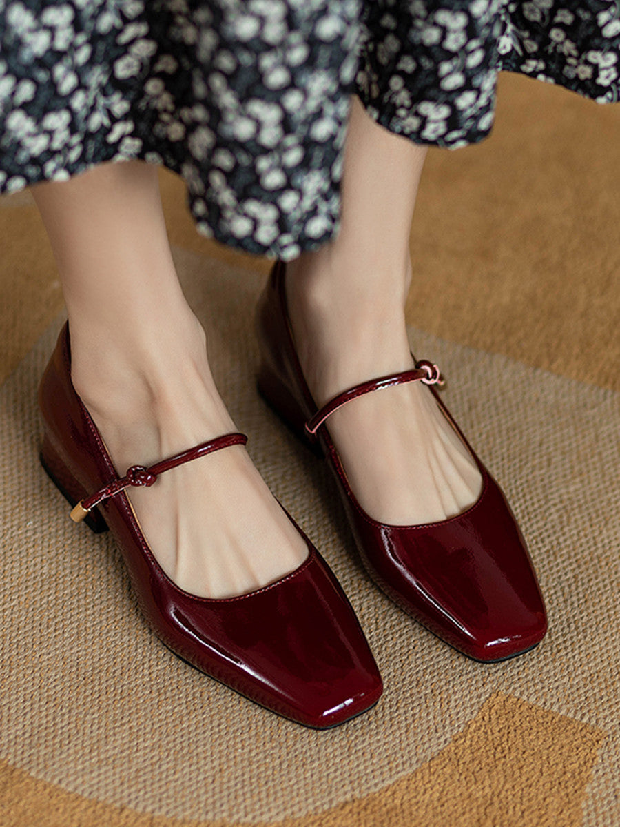 Women's Patent Square-Toe Heels