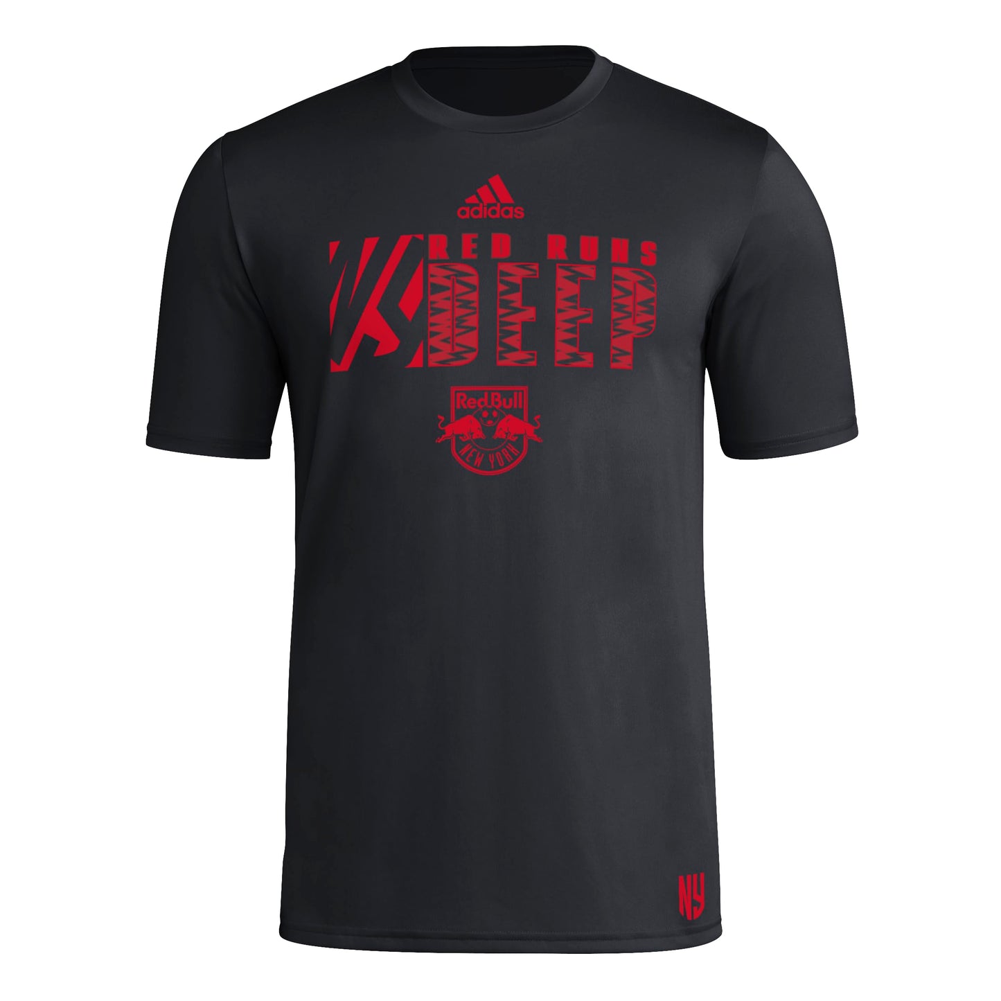 adidas Mens Short Sleeve Pre-Game T-Shirt Black/New York Red Bulls 3X-Large