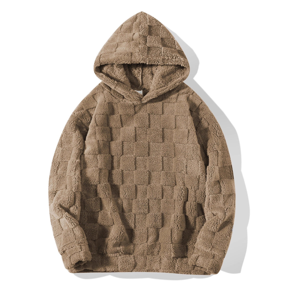 Men's Plaid Loose-fit Hooded Sweatshirt