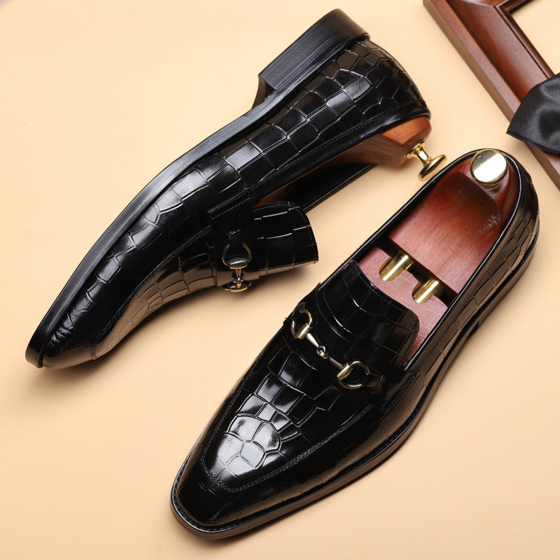 Metal-Embellished Business Mens Dress Shoes