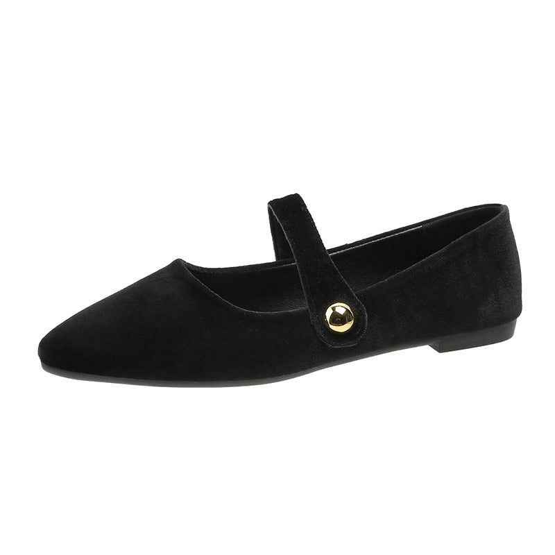 French Vintage Suede Mary Jane Shoes Women Low Heel Soft Style Pumps - Elegant Casual Dress Shoes