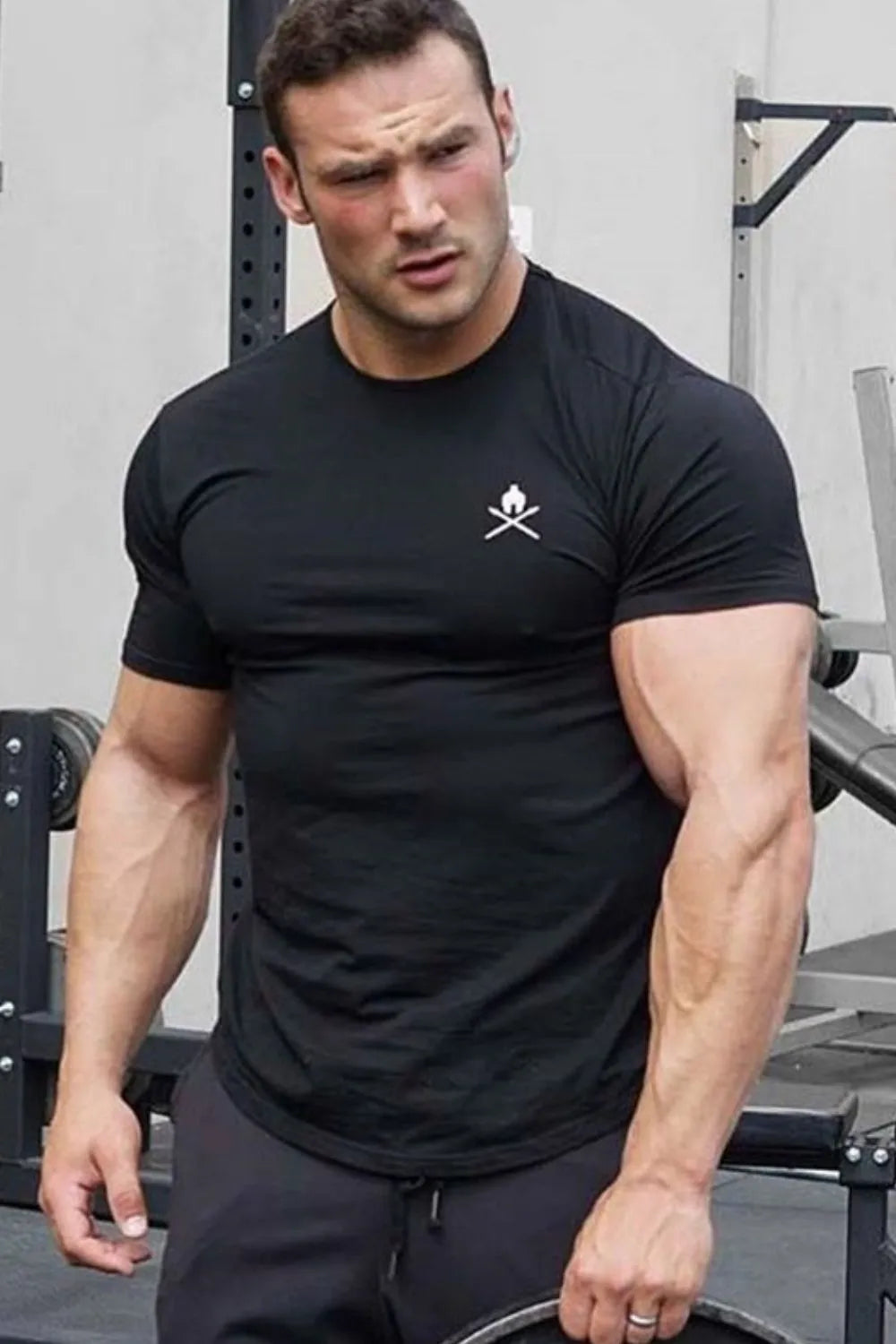 Camiseta de manga corta y cuello redondo para hombre