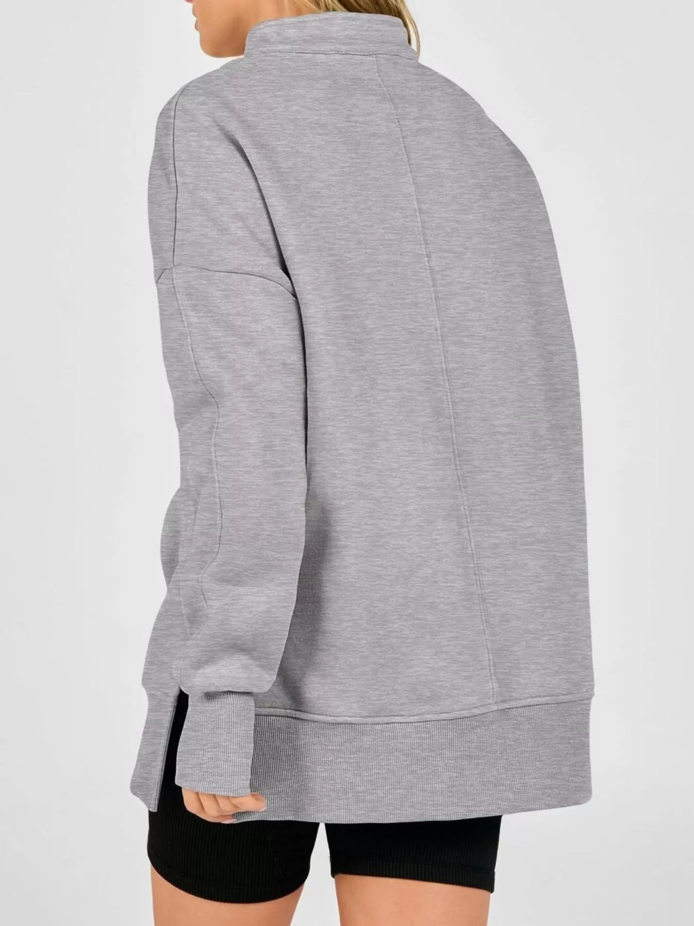 Quarter-Zip Dropped Shoulder Sweatshirt