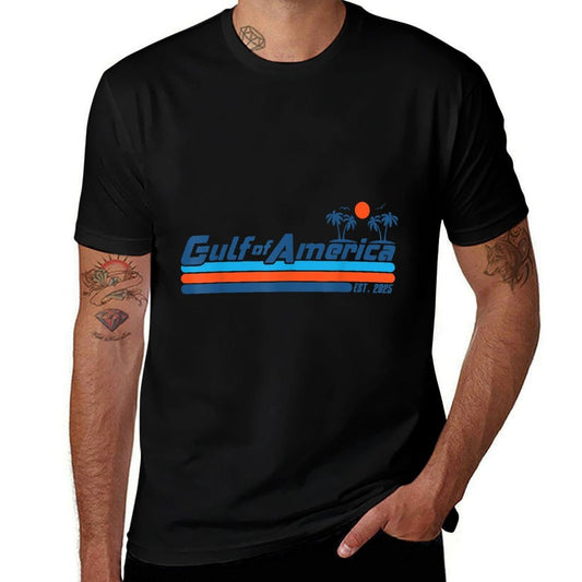 Golfo de EE. UU. América Est 2025 Retro Vintage Playa Hombres Mujeres Cómoda Camiseta