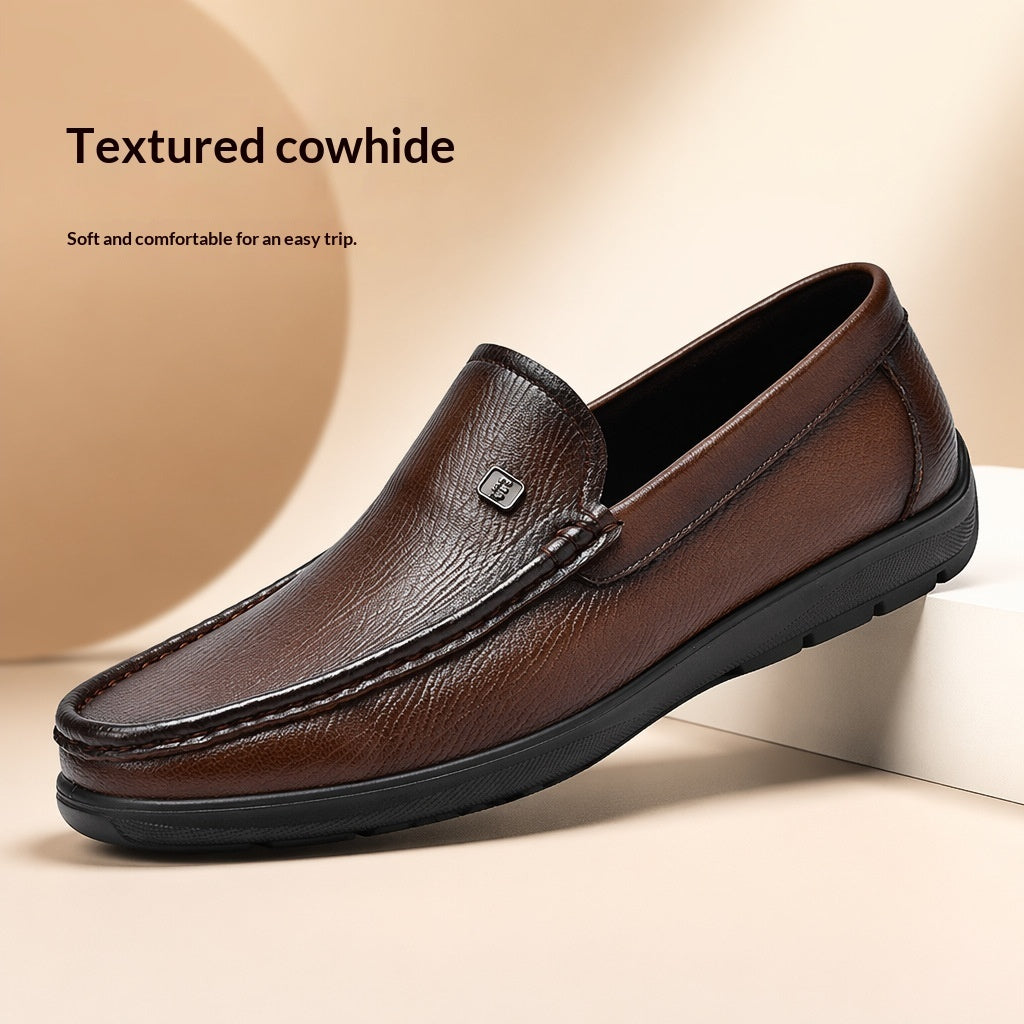 Mens Leather Loafers Slip-on Style Shoes