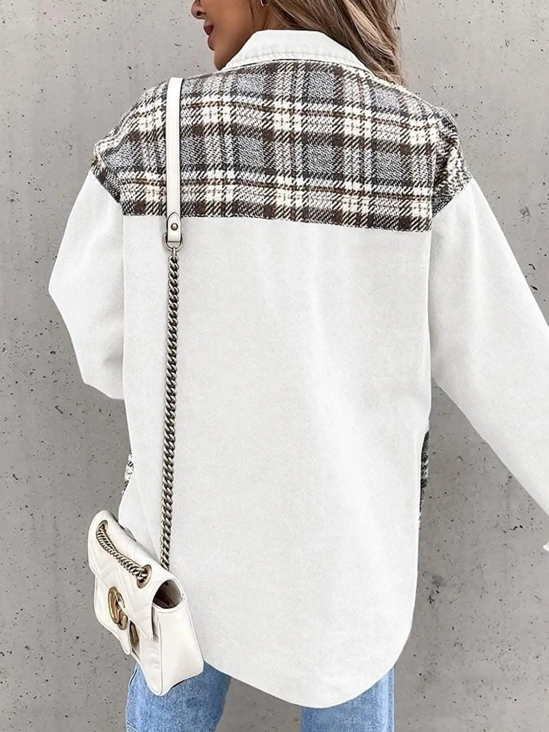 Trendsi Oversized Plaid Cotton Jacket — Casual Shacket Style