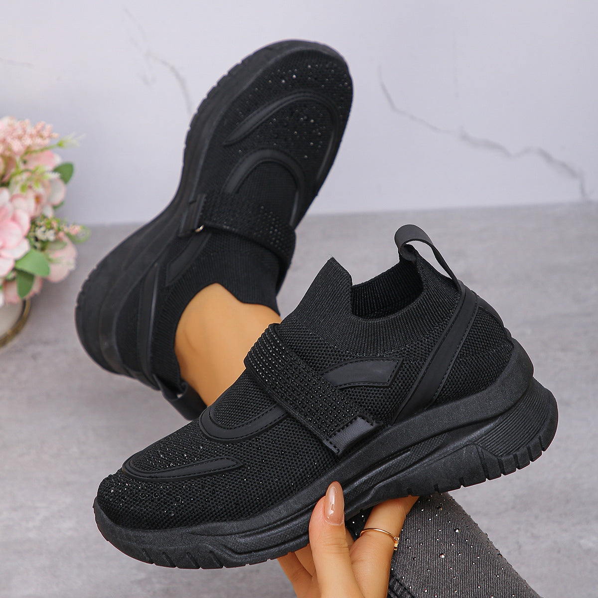 Deep-soled Breathable Wedge Sneakers For Women