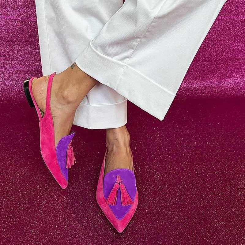 Women's Pointed Low-Heel Slingback Sandals