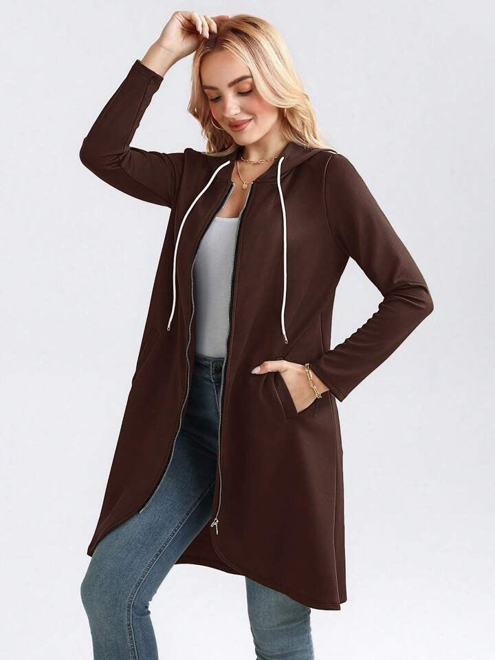 Sudadera de terciopelo con capucha y cremallera para mujer | Ropa urbana cómoda