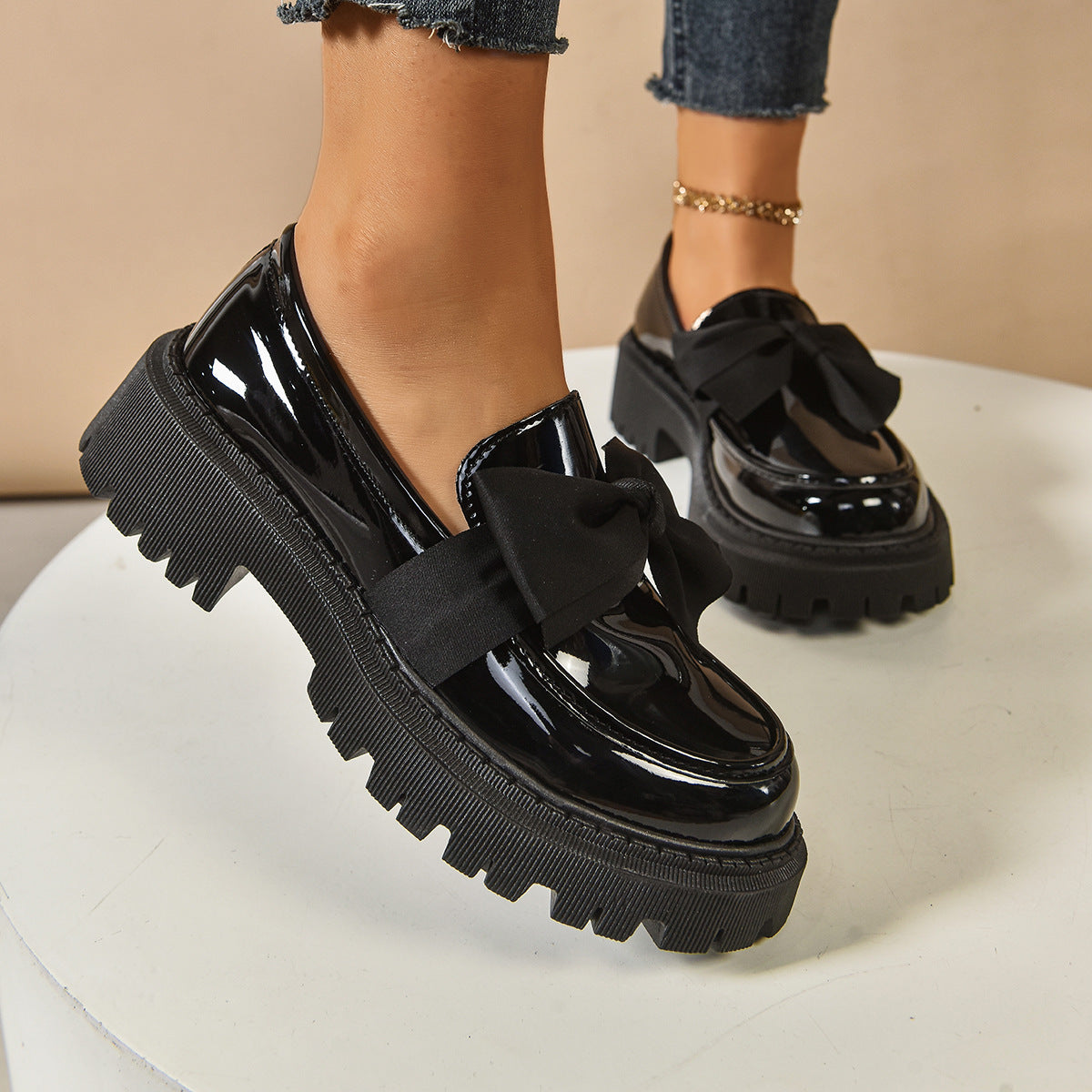 Women's Bow-Tie Loafer Shoes
