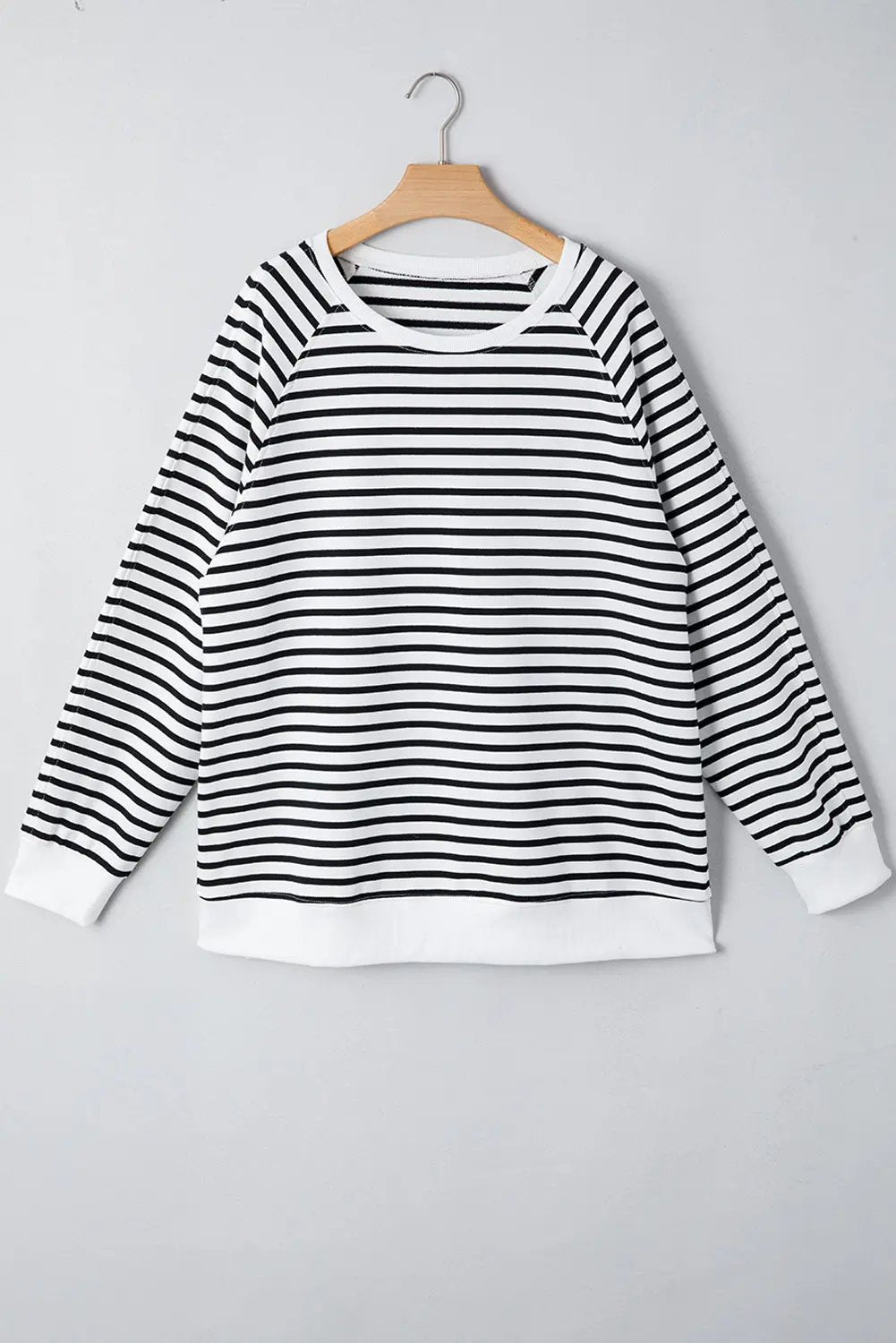 Pants Love Salve Black Stripe Raglan Women's Casual Sweatshirt: Daily Wear + Loose Fit