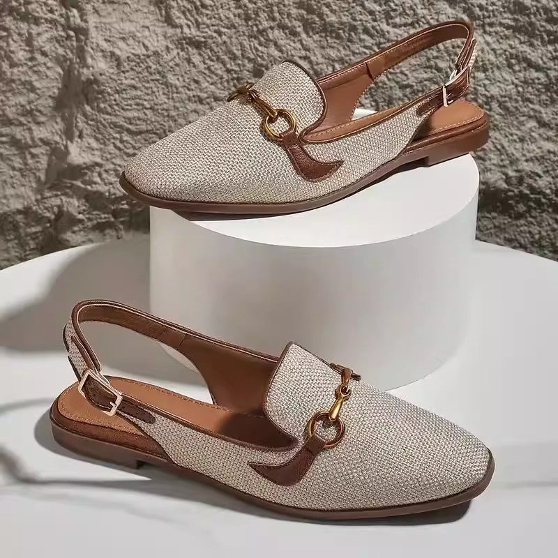 Beach Wedge Sandals in Brown