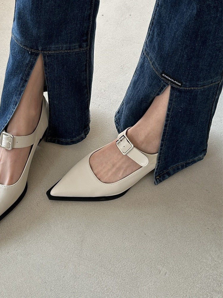 Women's Pointed-Toe Mary Jane Flats