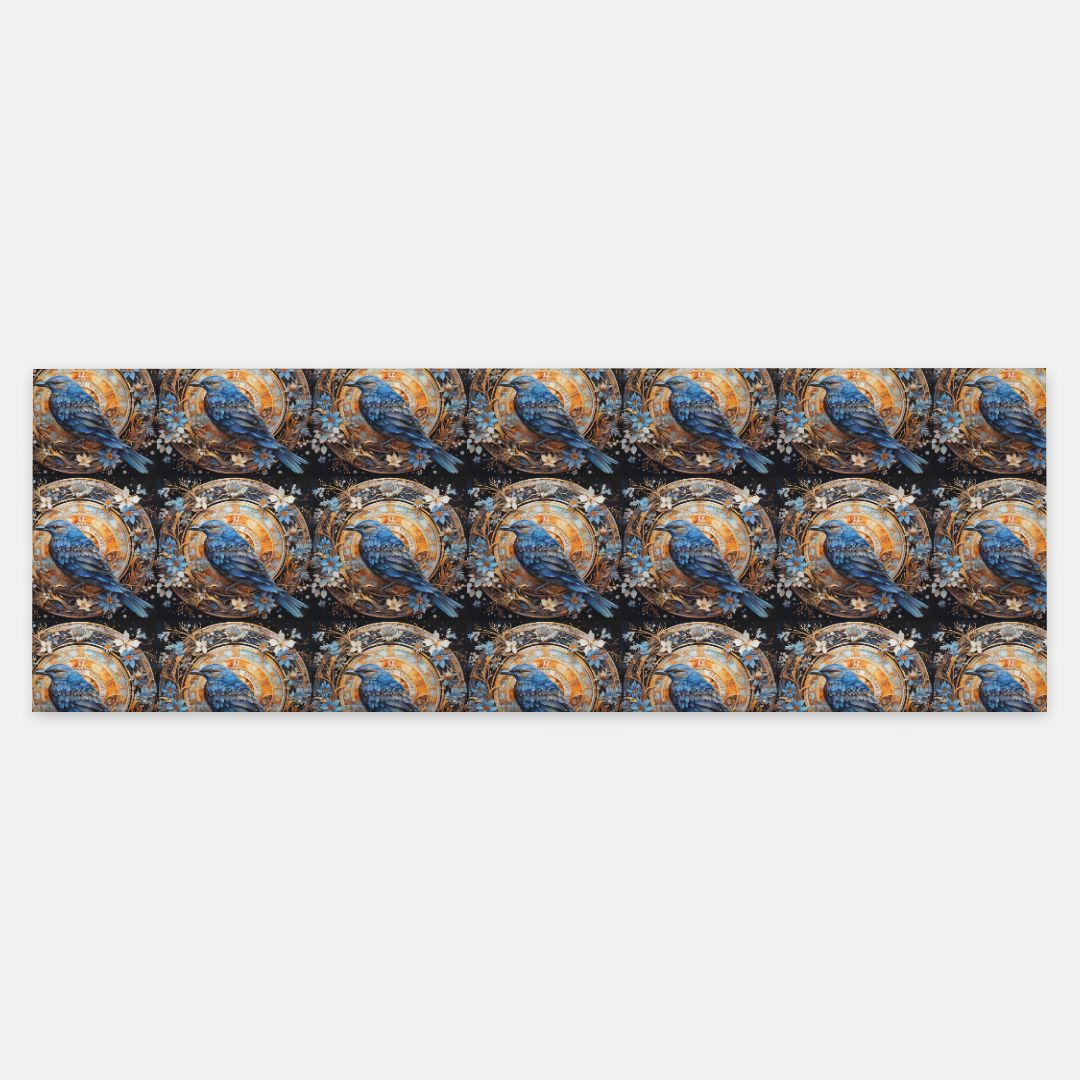 Blue Birds on Navy Pashmina Scarf