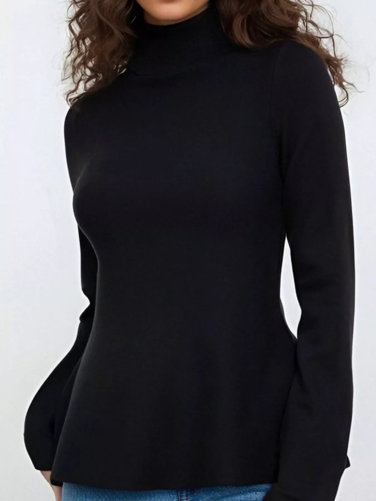 Mock Neck Long Sleeve Sweater