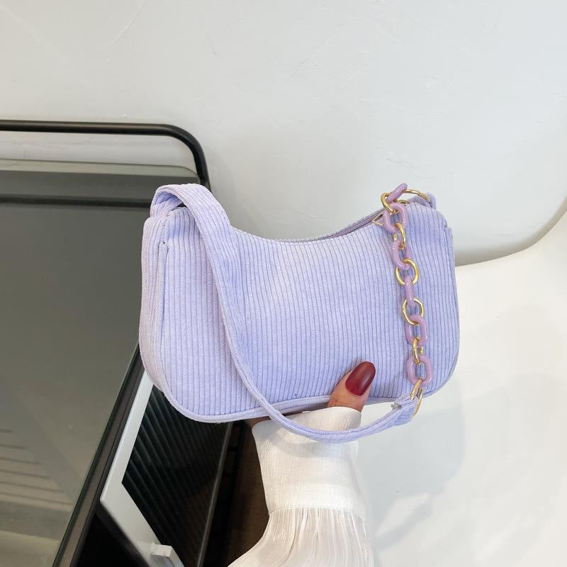 Artistic Fabric Bag Minimalist Casual Corduroy Single-shoulder Bag For Women