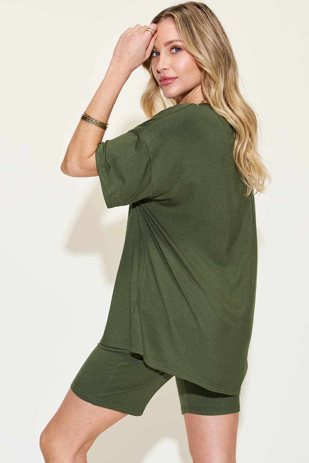 Basic Bae V-neck T-shirt & Shorts Set by Trendsi