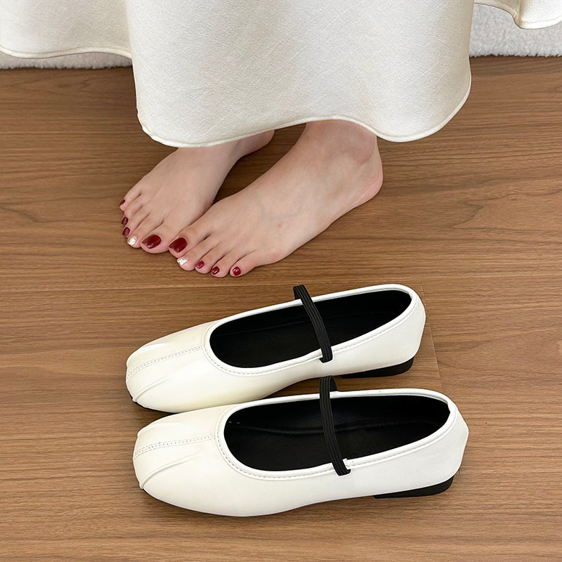 Women Flat Vintage Unique Design Low Cut Flats, French Versatile Ballet Shoes Mary Janes