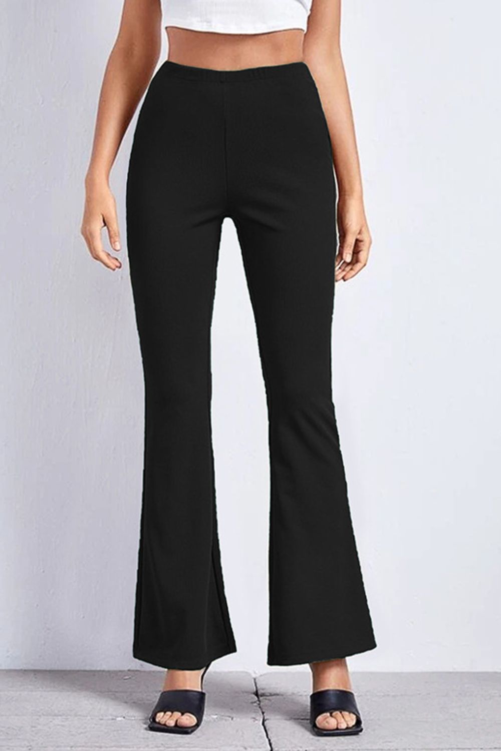 Pantalones de campana de tiro alto