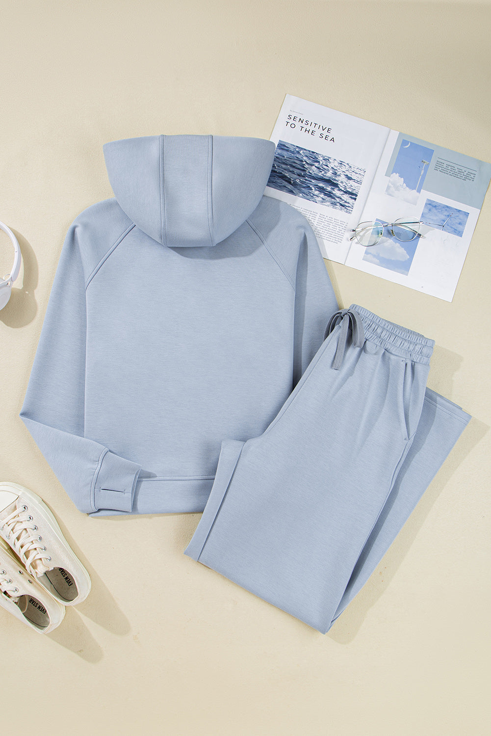 Conjunto de 2 piezas de pantalón deportivo y sudadera con media cremallera, orificio para pulgar y Jet Stream