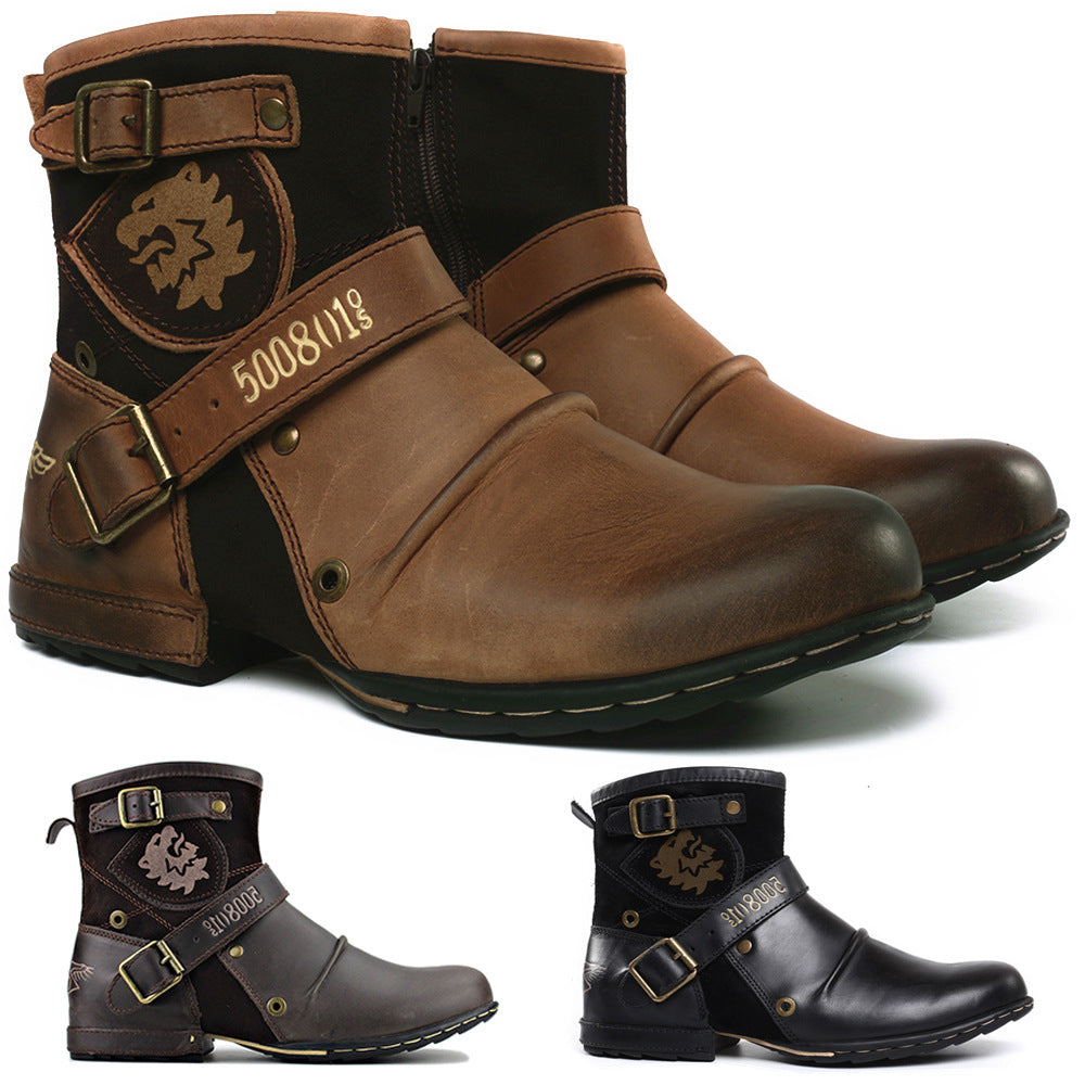 Men's Western Denim Color Changing Martin Boots