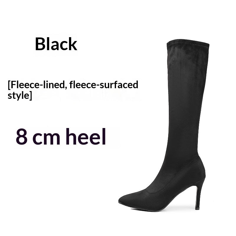 Beige Genuine Leather Pointed Toe Stiletto Ankle Boots - Women's Slim Fit High Heel Side Zipper Autumn Winter Footwear
