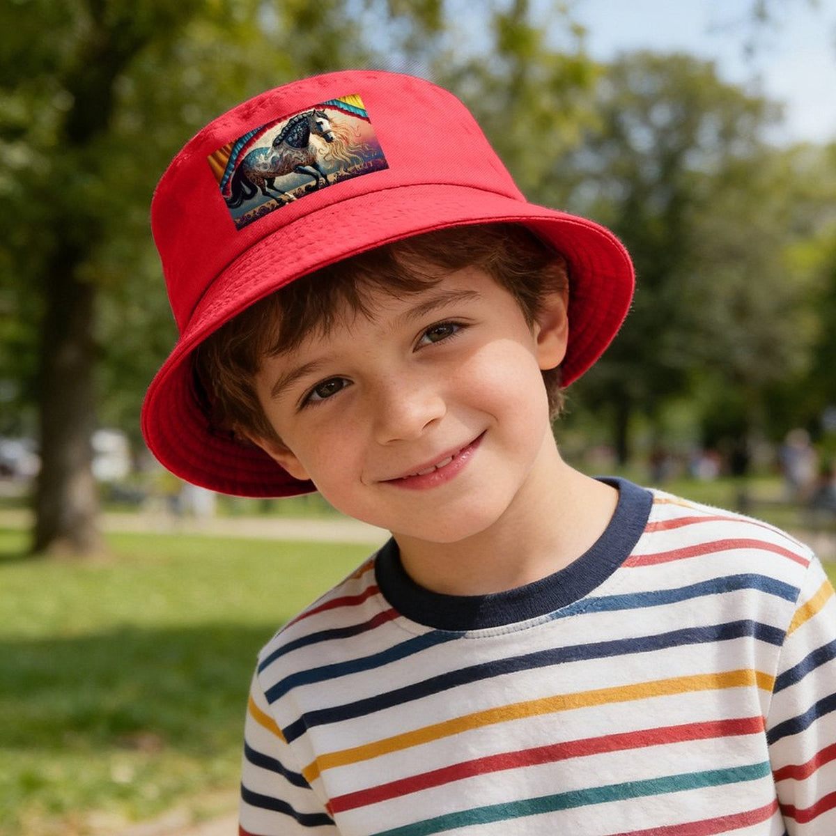 Bejeweled Horse Design Kid's Bucket Hat | Ships from USA