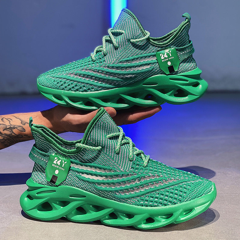 Men's Flyknit Breathable Mesh Platform Sneakers