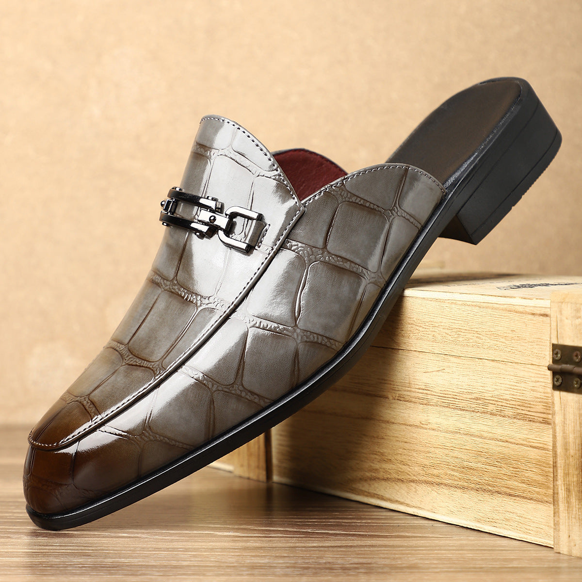 Men's Casual Leather Slippers
