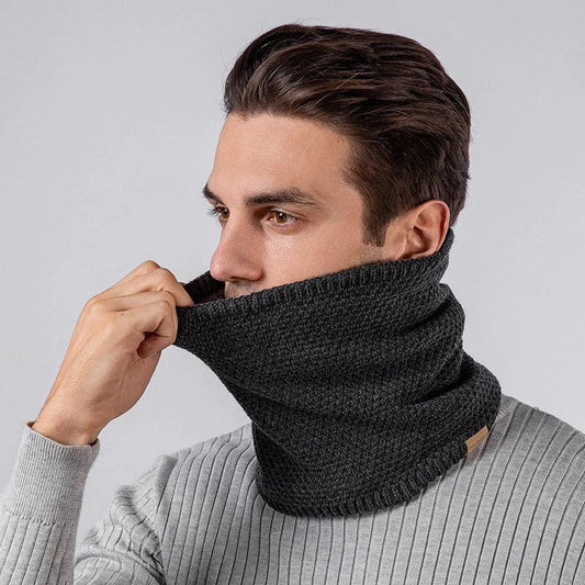 Bufanda de terciopelo de punto para hombre con protección acolchada para el cuello