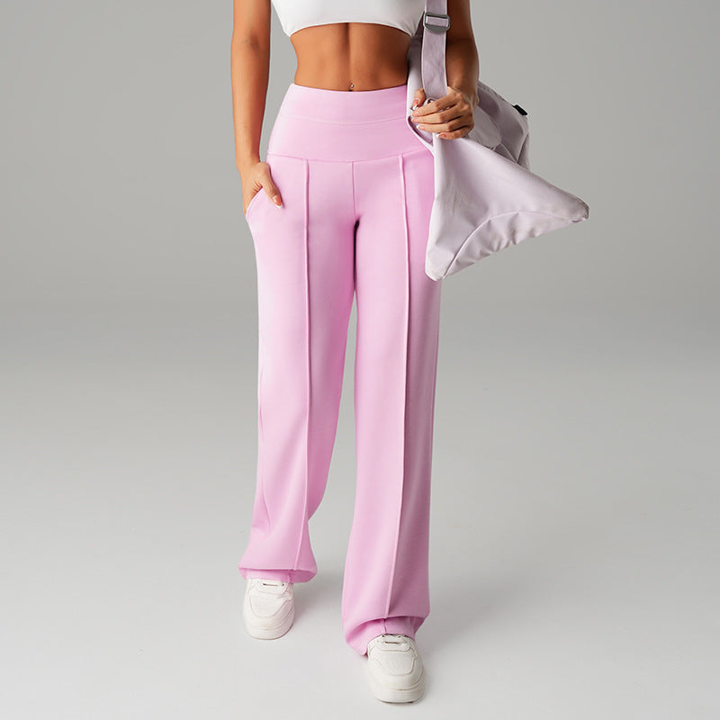Pantalones de chándal de mujer de cintura alta, holgados y de pernera ancha