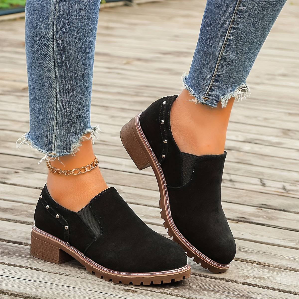 Women's Casual Thick Heel Ankle Boots