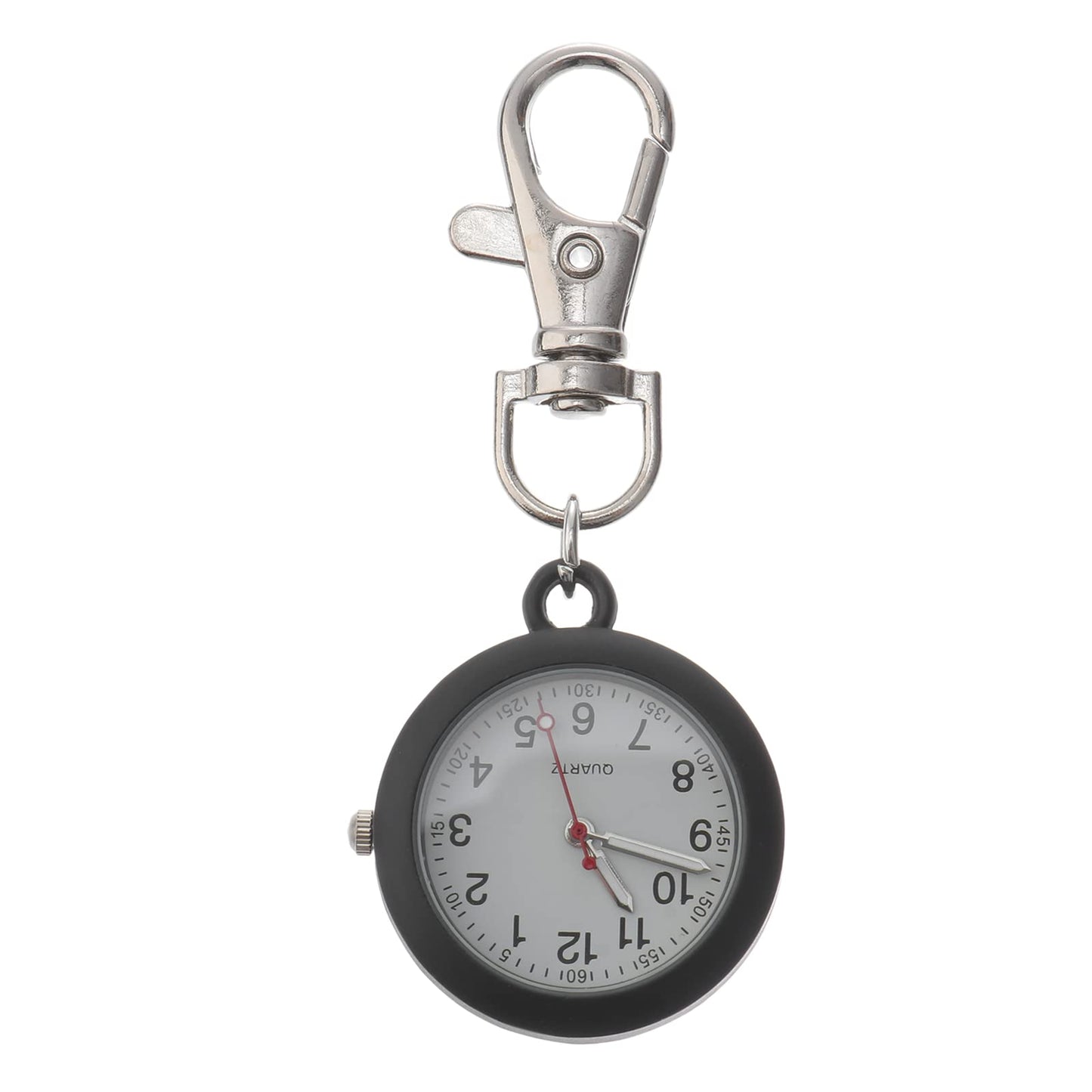 balacoo Clip On Pocket Watch - Nurses Watches for Women Portable Badge Watch Unisex Digital Watch Hanging Clip Watch for Nurses Doctors (Black)