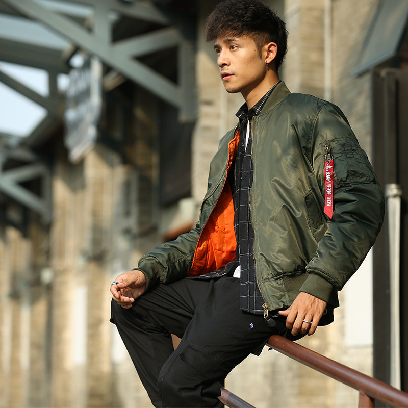 Chaqueta de béisbol Alpha de algodón acolchada térmica para hombre, impermeable, para otoño e invierno