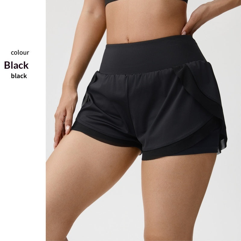 Fake Two-piece Yoga Shorts Womens Thin-style Athletic Fitness Shorts