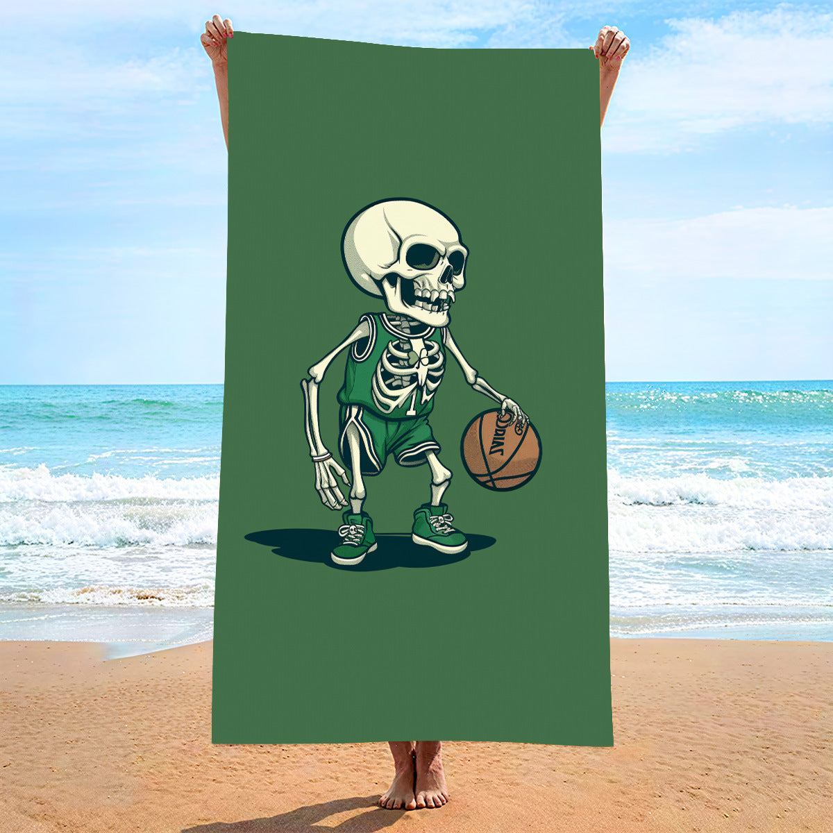 Moisture Absorption Quick-drying And Soft Skin-friendly Double-sided Velvet Beach Towel Polyester Brocade
