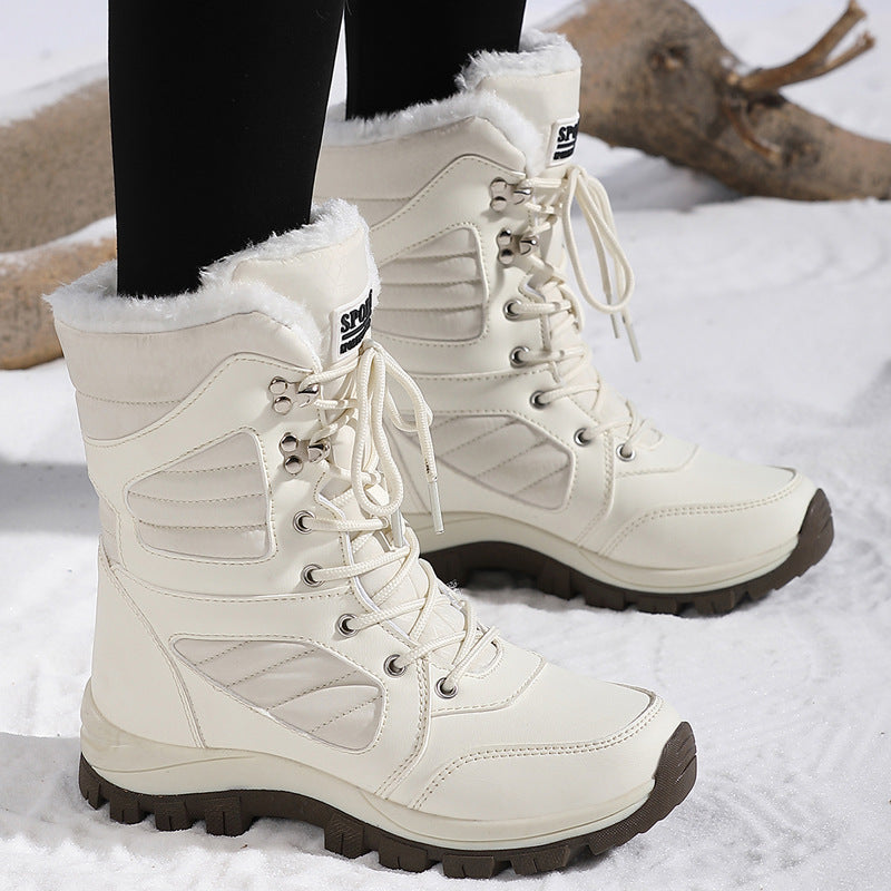 Women’s Thickened Wool-Lined Velvet Snow Boots
