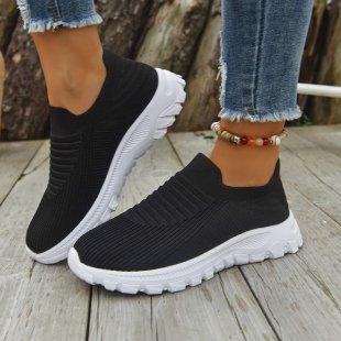 Women's Mesh Flyknit Slip-On Platform Sneakers