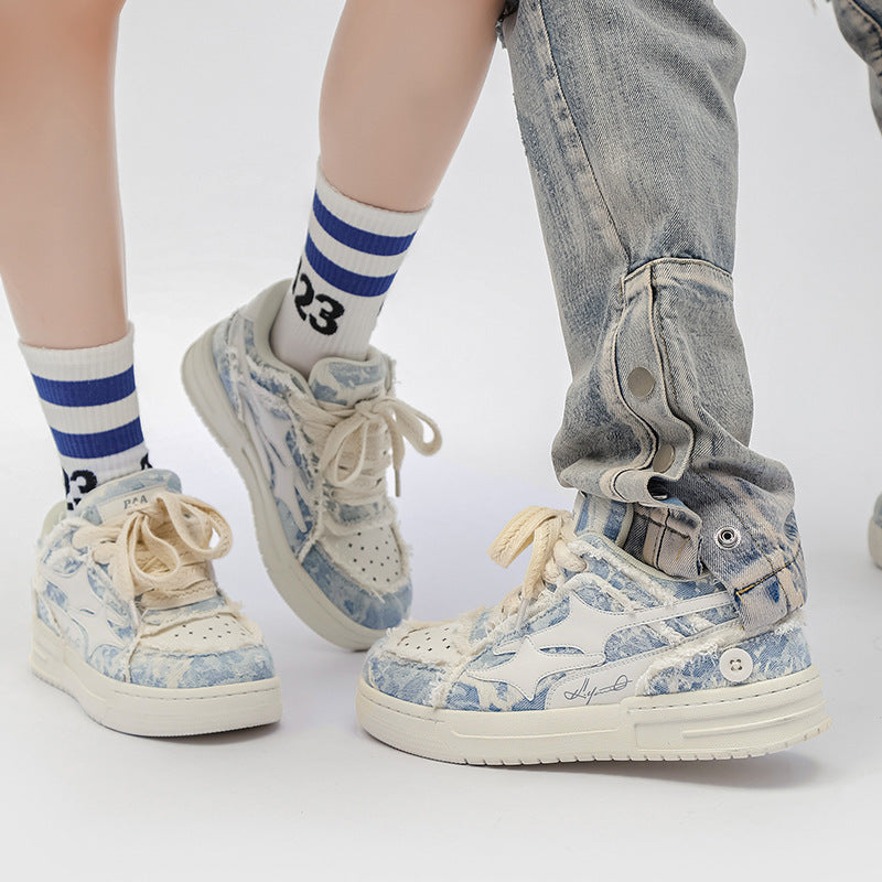 Denim Skate Platform Sneakers