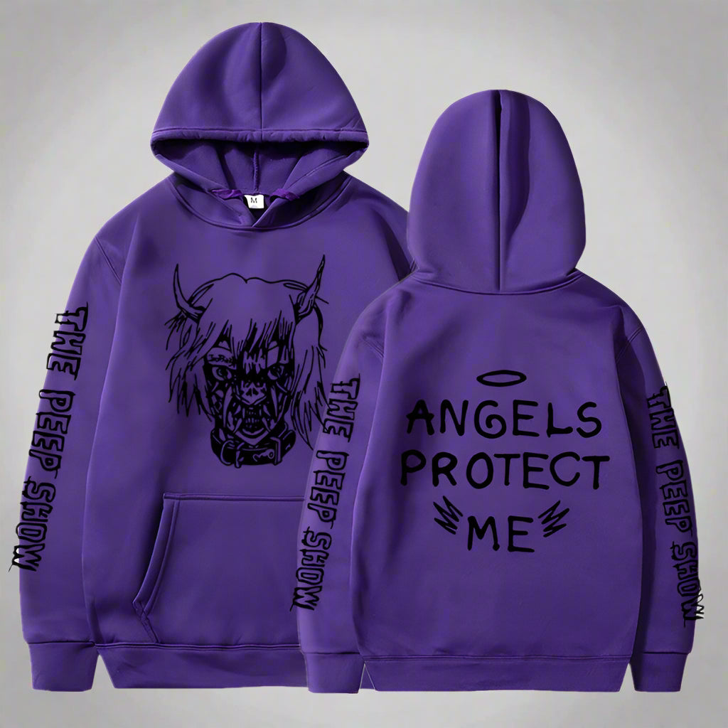 Sudadera con Capucha de Ángel y Demonio – Sudadera Unisex con Estampado Gráfico para Pareja
