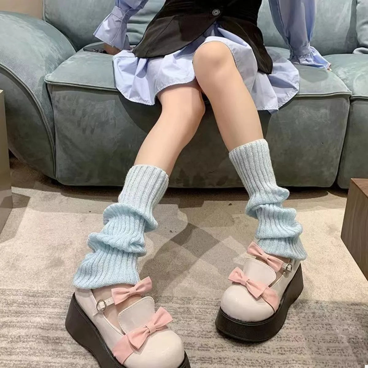 Ribbed Knit Leg Warmers