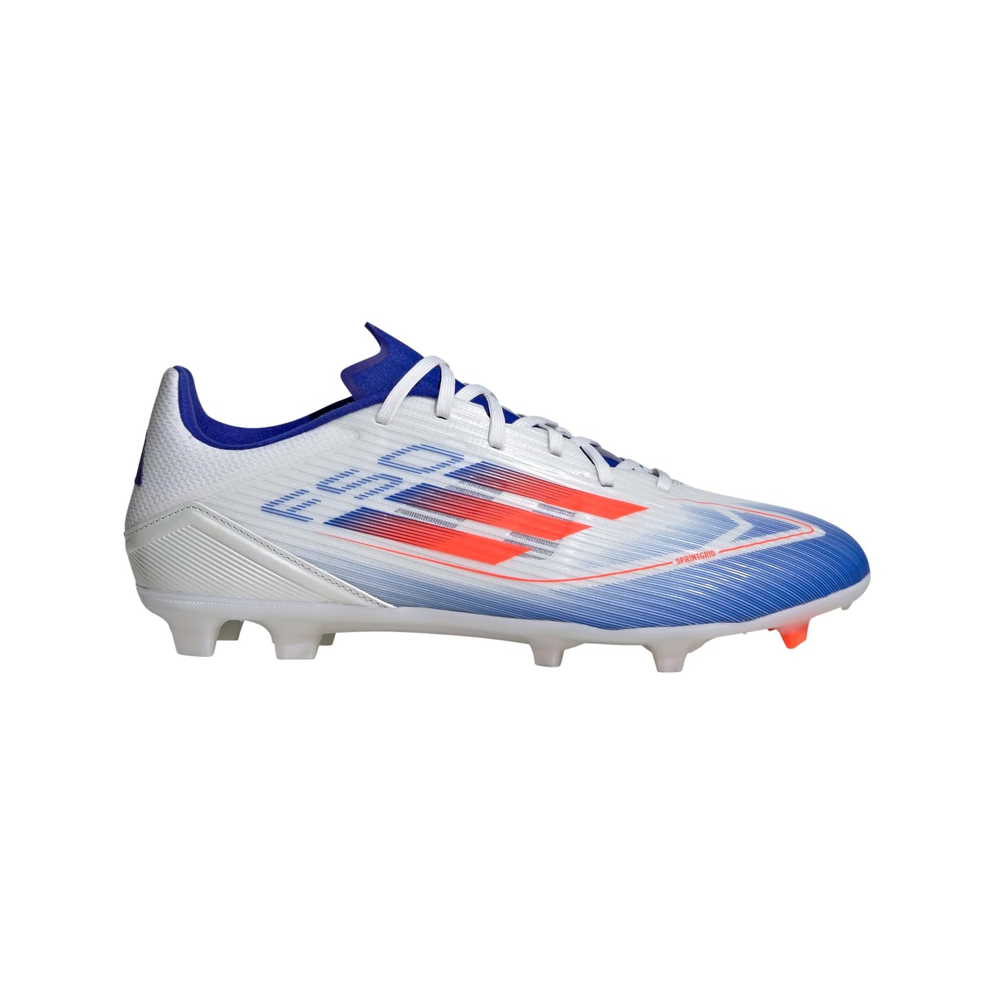 adidas Unisex F50 League Football Boots Firm Ground Sneaker White/Solar Red/Lucid Blue 5 US Men