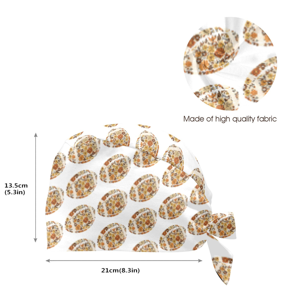 Retro Floral Football Scrub Cap