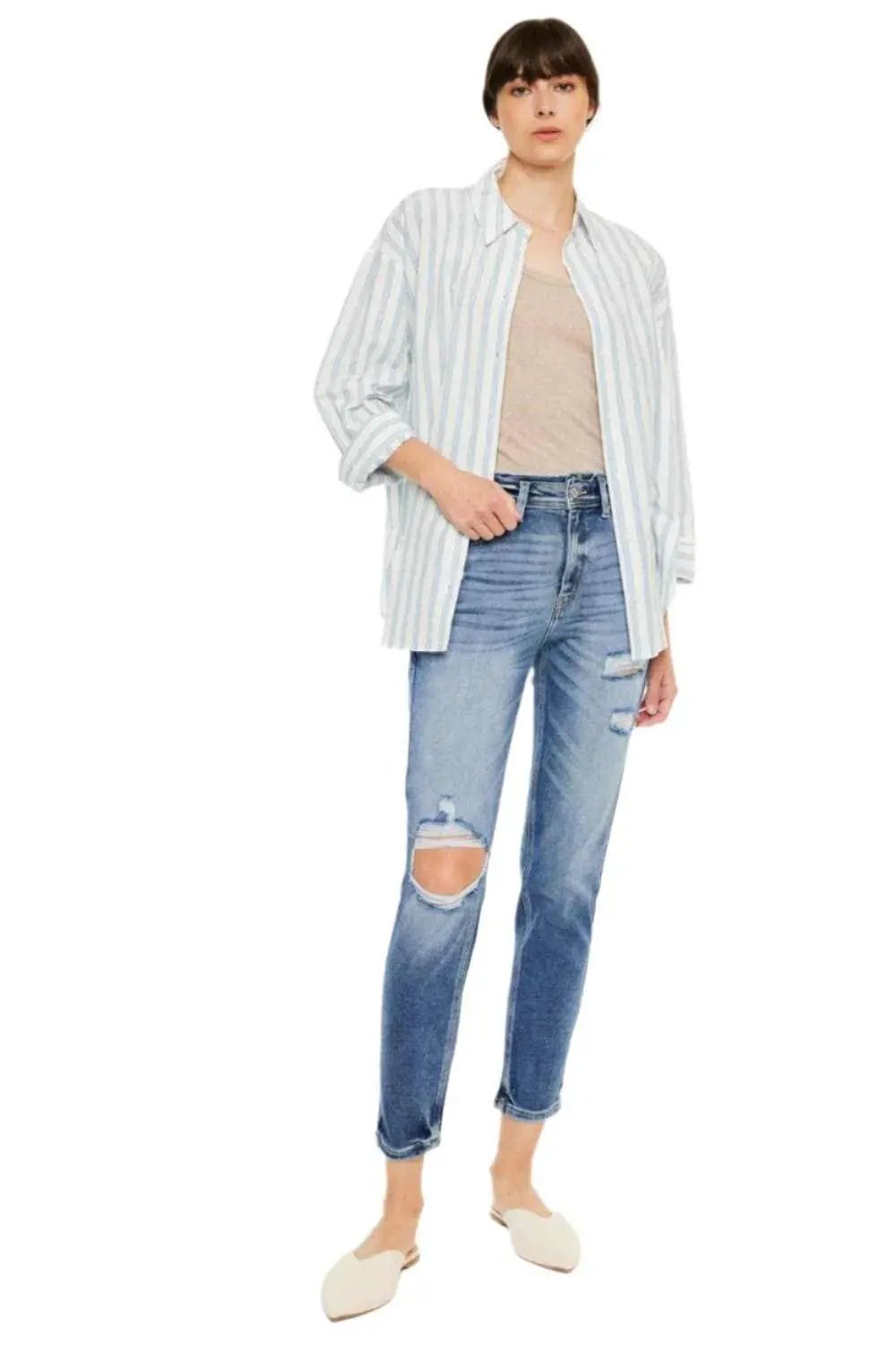 Pants Trendsi Premium Kancan high rise mom jeans, distressed