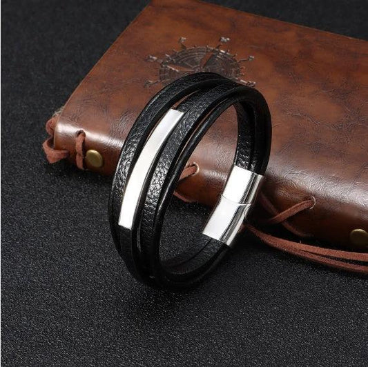 Pulseras de cuero sintético para hombres