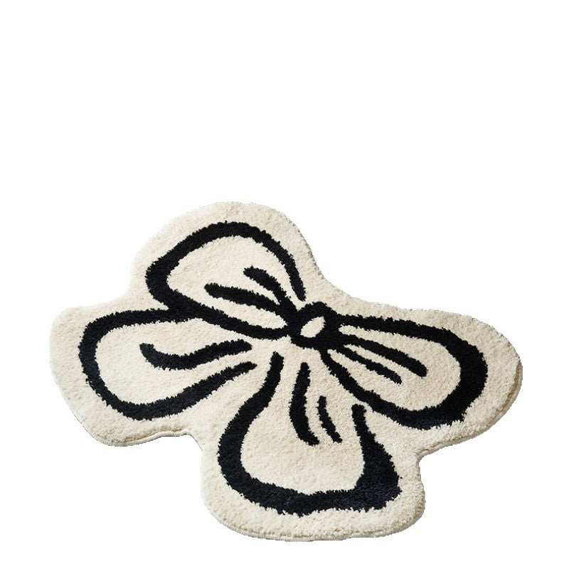 Thickened Cold-proof Floor Mats In Bow-shaped And Irregularly Shaped Imitation Cashmere Carpets