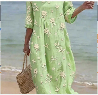 Women's Casual Printed Temperament Long Dress
