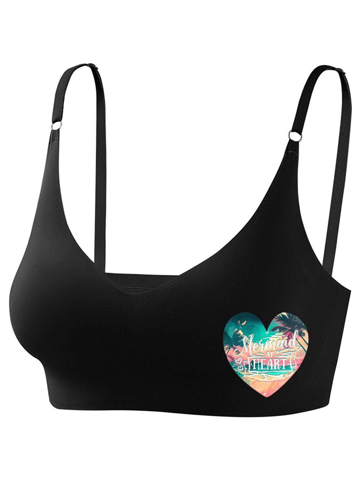 Mermaid at Heart Seamless Bra for Women (Front Printing)